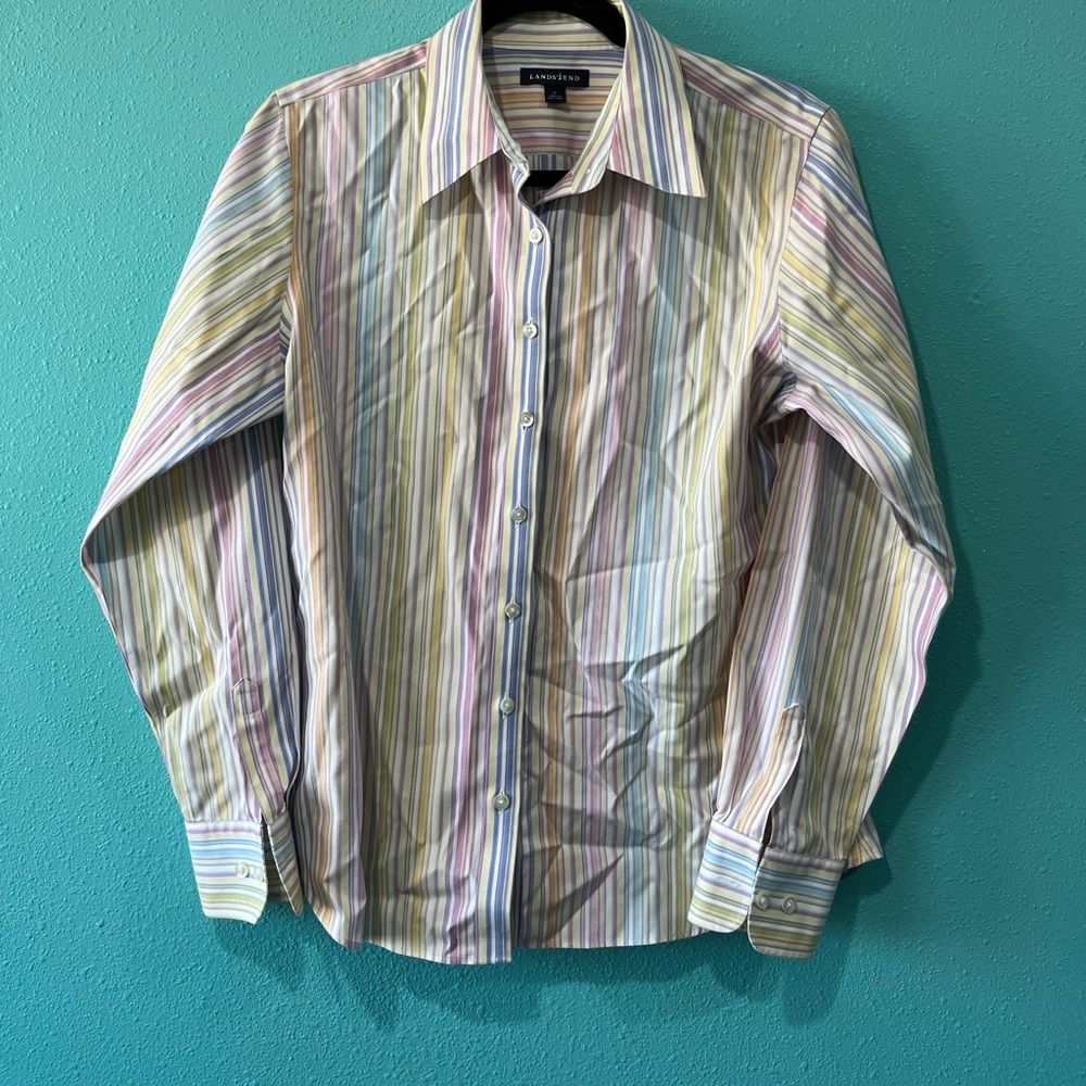 Lands’ end pastel button down size 10